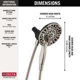 Delta In2ition Universal Showering Components Satin Nickel 4-Spray Dual/Combo Shower Head, 6-in, 2.5 GPM (9.5 LPM)