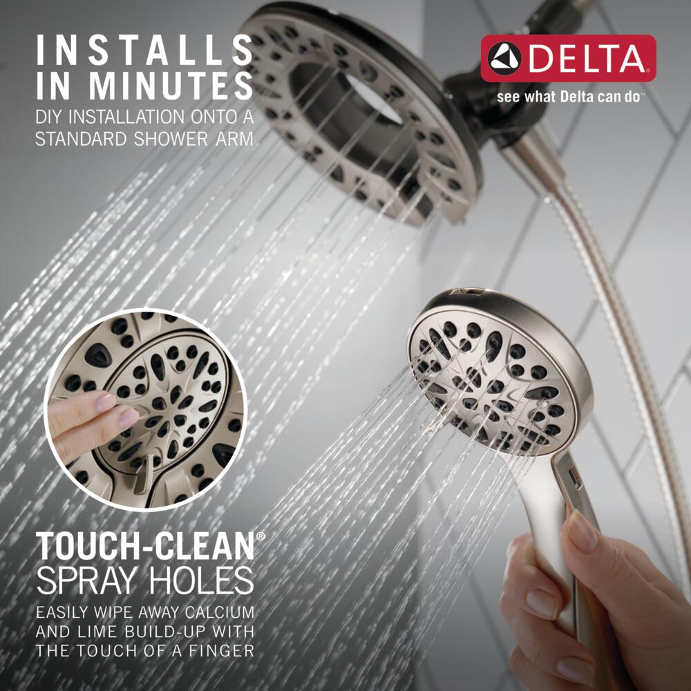 Delta In2ition Universal Showering Components Satin Nickel 4-Spray Dual/Combo Shower Head, 6-in, 2.5 GPM (9.5 LPM)