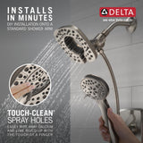 Delta In2ition Stainless 6-in Square Dual/Combo Shower Head, 1.75 GPM