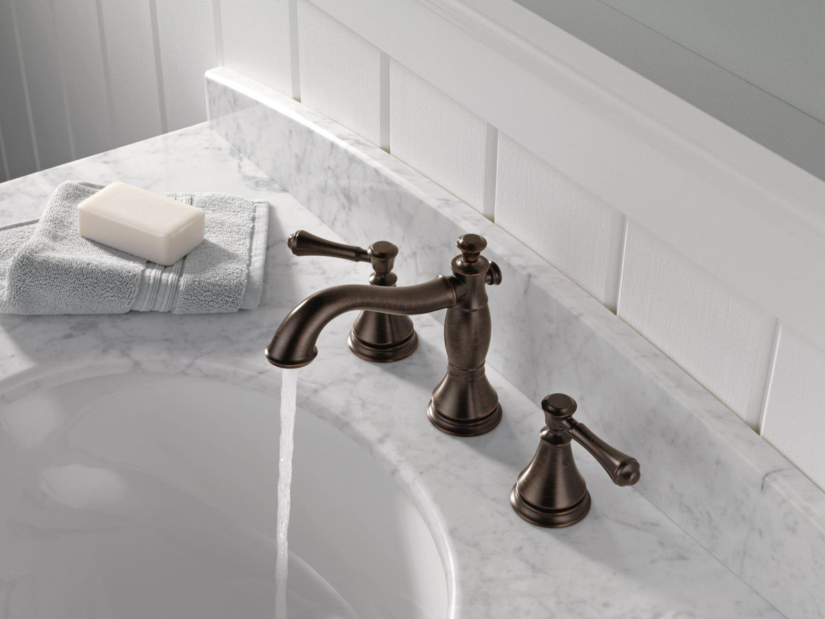 Delta Cassidy Venetian Bronze 2-Handle Widespread WaterSense Bathroom Sink Faucet with Drain, 1.2 GPM