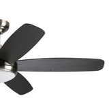 Harbor Breeze Monarch 52-in Brushed Nickel Integrated LED Indoor/Outdoor Ceiling Fan with Remote, 5-Blade