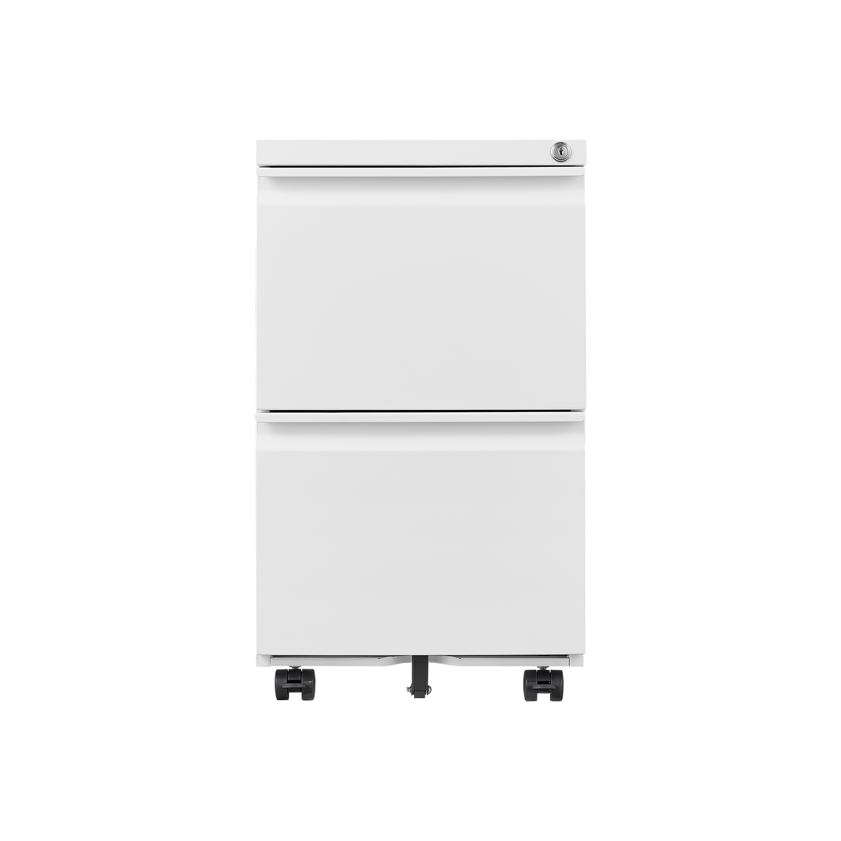GZMR Metal 2 Drawer Mobile File Cabinet with Lock White 2-Drawer 17.71-in File Cabinet