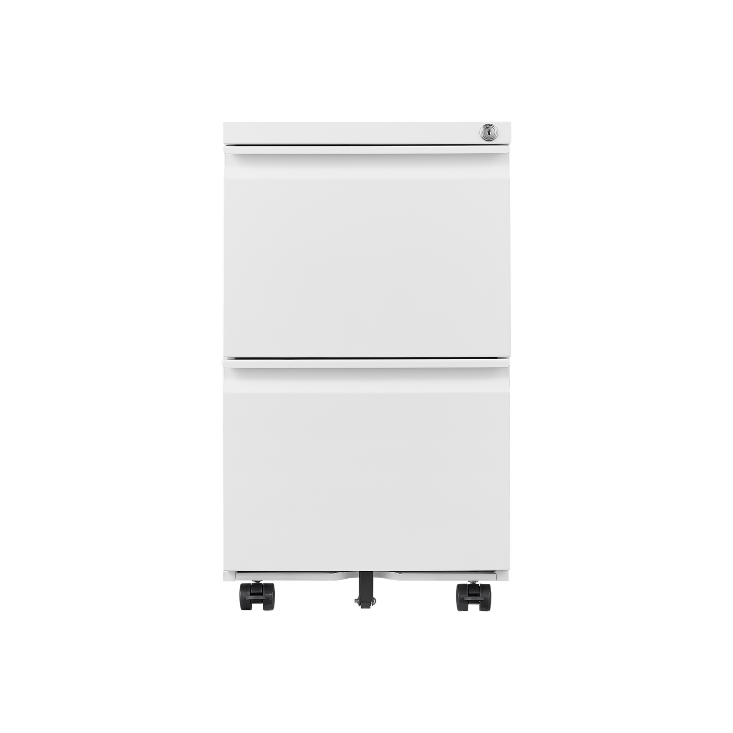GZMR Metal 2 Drawer Mobile File Cabinet with Lock White 2-Drawer 17.71-in File Cabinet