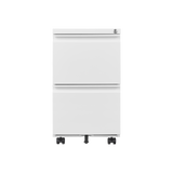 GZMR Metal 2 Drawer Mobile File Cabinet with Lock White 2-Drawer 17.71-in File Cabinet