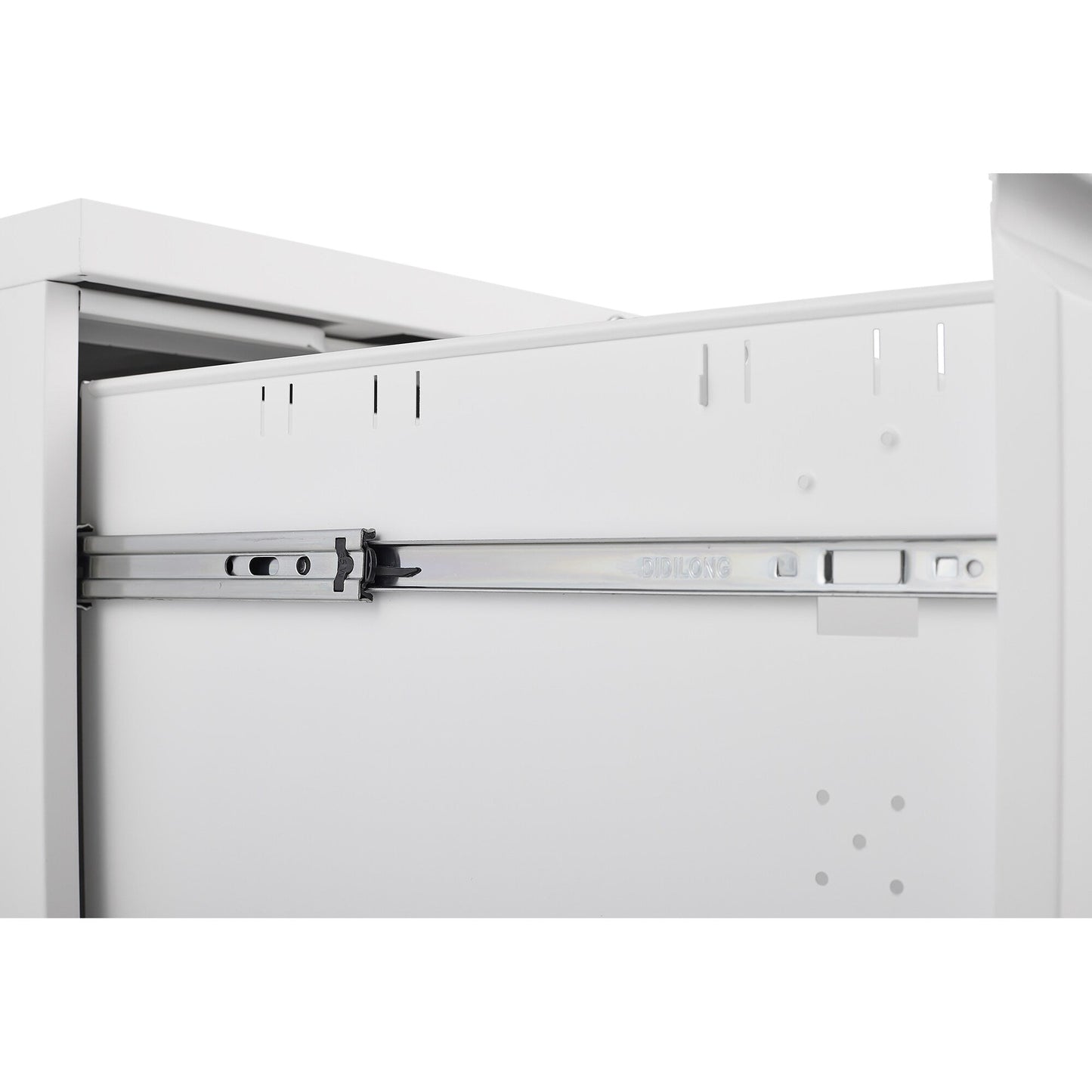 GZMR Metal 2 Drawer Mobile File Cabinet with Lock White 2-Drawer 17.71-in File Cabinet
