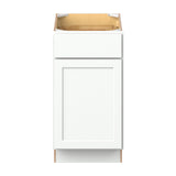 Hugo&Borg PRO Glendale 18-in W x 34.5-in H x 24-in D Pure White 1-Drawer Base Ready To Assemble Plywood Cabinet (Recessed Panel Shaker Style)