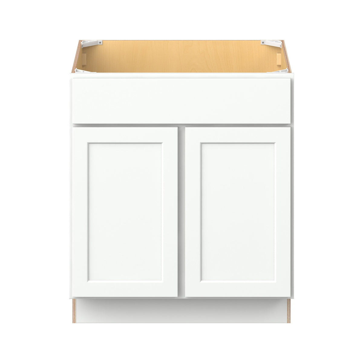 Hugo&Borg PRO Glendale 30-in W x 34.5-in H x 24-in D Pure White Sink Base Ready To Assemble Plywood Cabinet (Recessed Panel Shaker Style)