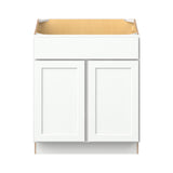 Hugo&Borg PRO Glendale 30-in W x 34.5-in H x 24-in D Pure White Sink Base Ready To Assemble Plywood Cabinet (Recessed Panel Shaker Style)