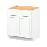 Hugo&Borg PRO Glendale 30-in W x 34.5-in H x 24-in D Pure White Sink Base Ready To Assemble Plywood Cabinet (Recessed Panel Shaker Style)