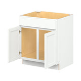 Hugo&Borg PRO Glendale 30-in W x 34.5-in H x 24-in D Pure White Sink Base Ready To Assemble Plywood Cabinet (Recessed Panel Shaker Style)