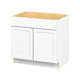 Hugo&Borg PRO Glendale 36-in W x 34.5-in H x 24-in D Pure White Sink Base Ready To Assemble Plywood Cabinet (Recessed Panel Shaker Style)