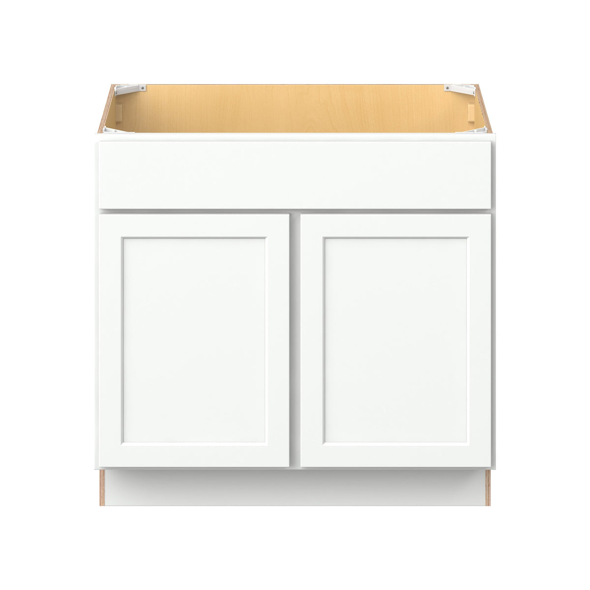 Hugo&Borg PRO Glendale 36-in W x 34.5-in H x 24-in D Pure White Sink Base Ready To Assemble Plywood Cabinet (Recessed Panel Shaker Style)