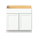 Hugo&Borg PRO Glendale 36-in W x 34.5-in H x 24-in D Pure White Sink Base Ready To Assemble Plywood Cabinet (Recessed Panel Shaker Style)