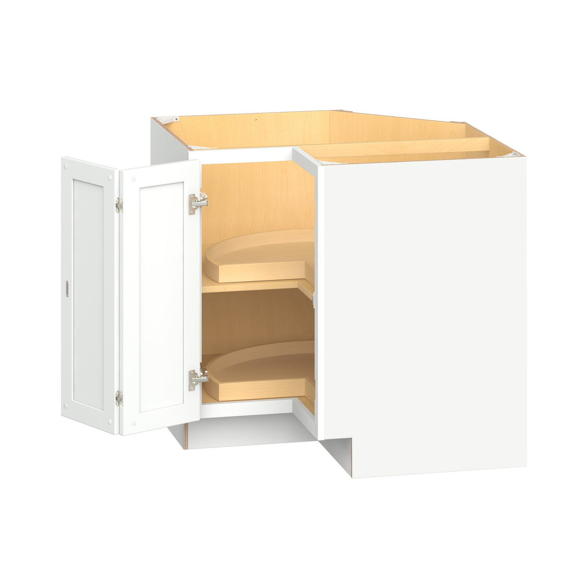Hugo&Borg PRO Glendale 36-in W x 34.5-in H x 36-in D Pure White Lazy Susan Corner Base Ready To Assemble Plywood Cabinet (Recessed Panel Shaker Style)