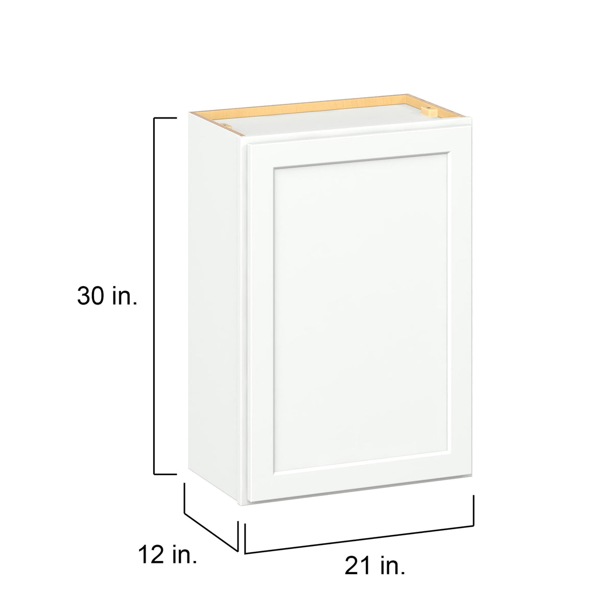 Hugo&Borg PRO Glendale 21-in W x 30-in H x 12-in D Pure White Wall Ready To Assemble Plywood Cabinet (Recessed Panel Shaker Door Style)