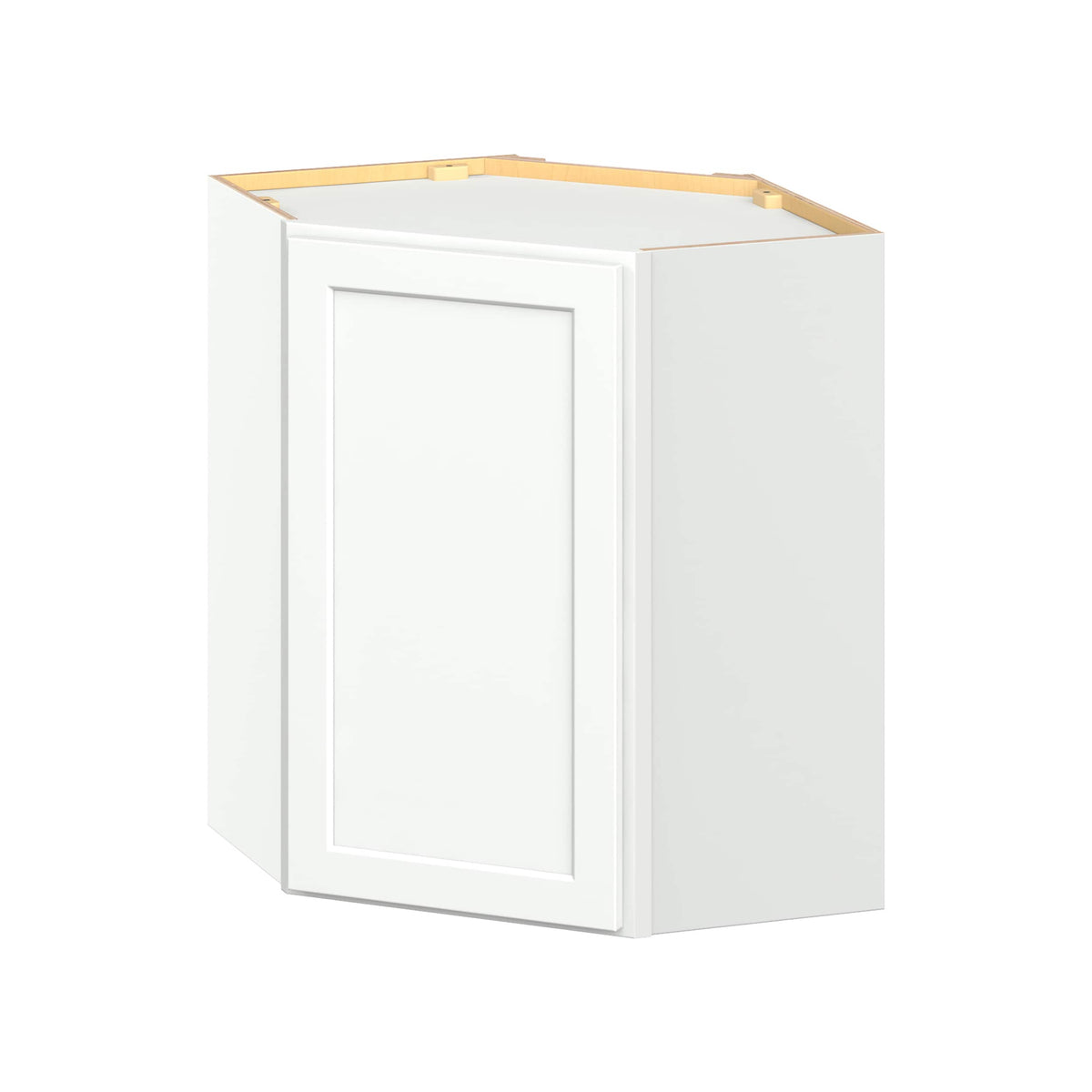 Hugo&Borg PRO Glendale 24-in W x 30-in H x 24-in D Pure White Diagonal Corner Wall Ready To Assemble Plywood Cabinet (Recessed Panel Shaker Style)