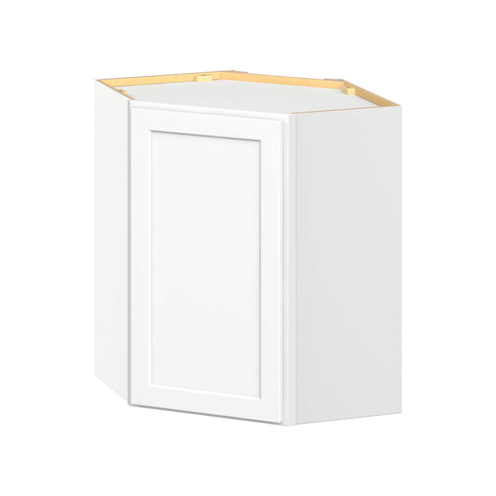Hugo&Borg PRO Glendale 24-in W x 30-in H x 24-in D Pure White Diagonal Corner Wall Ready To Assemble Plywood Cabinet (Recessed Panel Shaker Style)