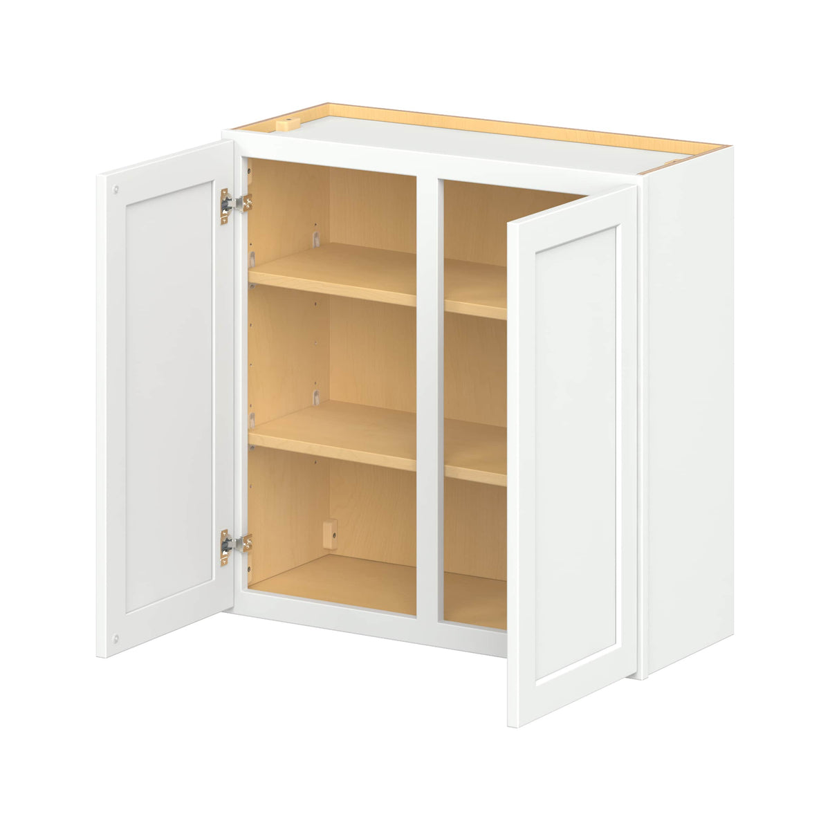Hugo&Borg PRO Glendale 30-in W x 30-in H x 12-in D Pure White Wall Ready To Assemble Plywood Cabinet (Recessed Panel Shaker Door Style)