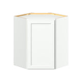 Hugo&Borg PRO Glendale 24-in W x 30-in H x 24-in D Pure White Diagonal Corner Wall Ready To Assemble Plywood Cabinet (Recessed Panel Shaker Style)
