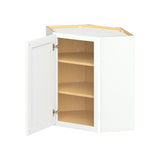 Hugo&Borg PRO Glendale 24-in W x 30-in H x 24-in D Pure White Diagonal Corner Wall Ready To Assemble Plywood Cabinet (Recessed Panel Shaker Style)