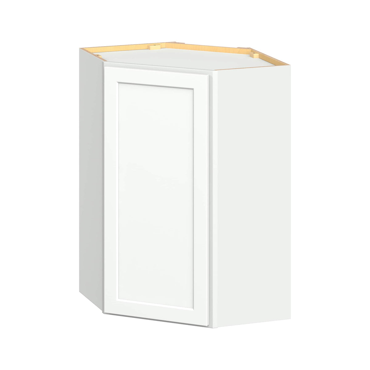 Hugo&Borg PRO Glendale 24-in W x 36-in H x 24-in D Pure White Diagonal Corner Wall Ready To Assemble Plywood Cabinet (Recessed Panel Shaker Style)