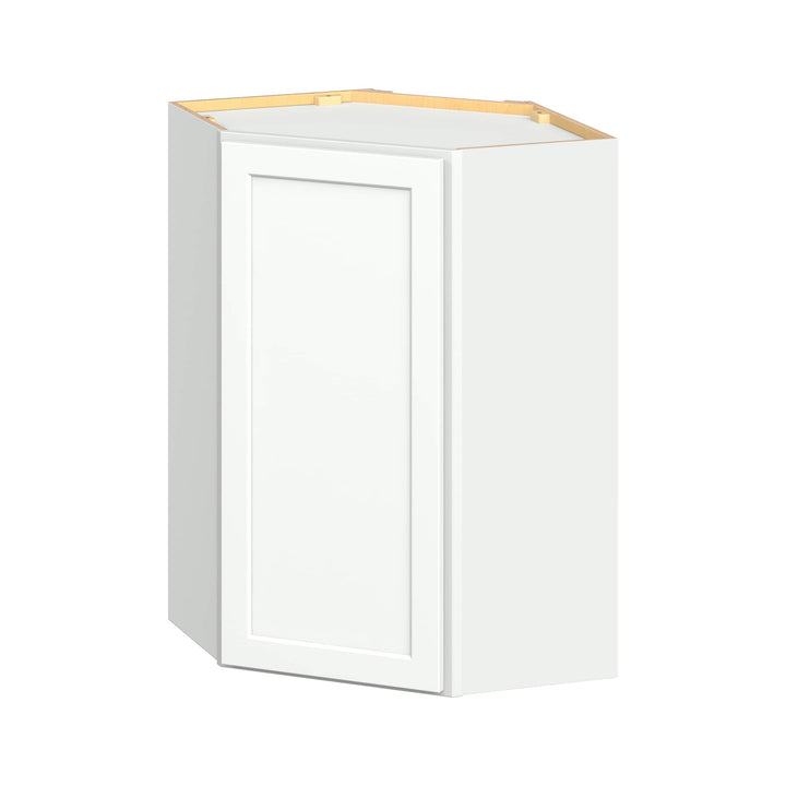 Hugo&Borg PRO Glendale 24-in W x 36-in H x 24-in D Pure White Diagonal Corner Wall Ready To Assemble Plywood Cabinet (Recessed Panel Shaker Style)
