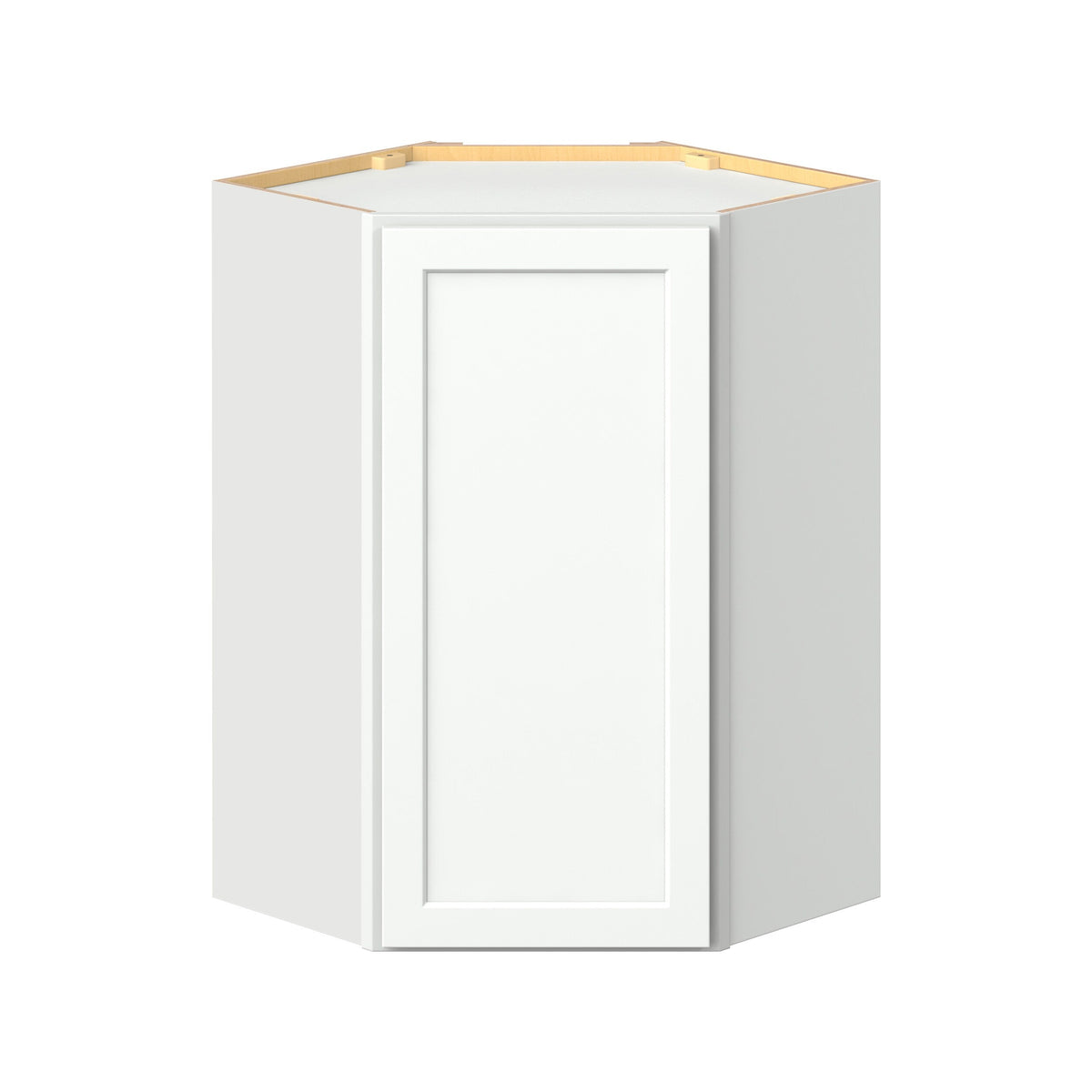 Hugo&Borg PRO Glendale 24-in W x 36-in H x 24-in D Pure White Diagonal Corner Wall Ready To Assemble Plywood Cabinet (Recessed Panel Shaker Style)