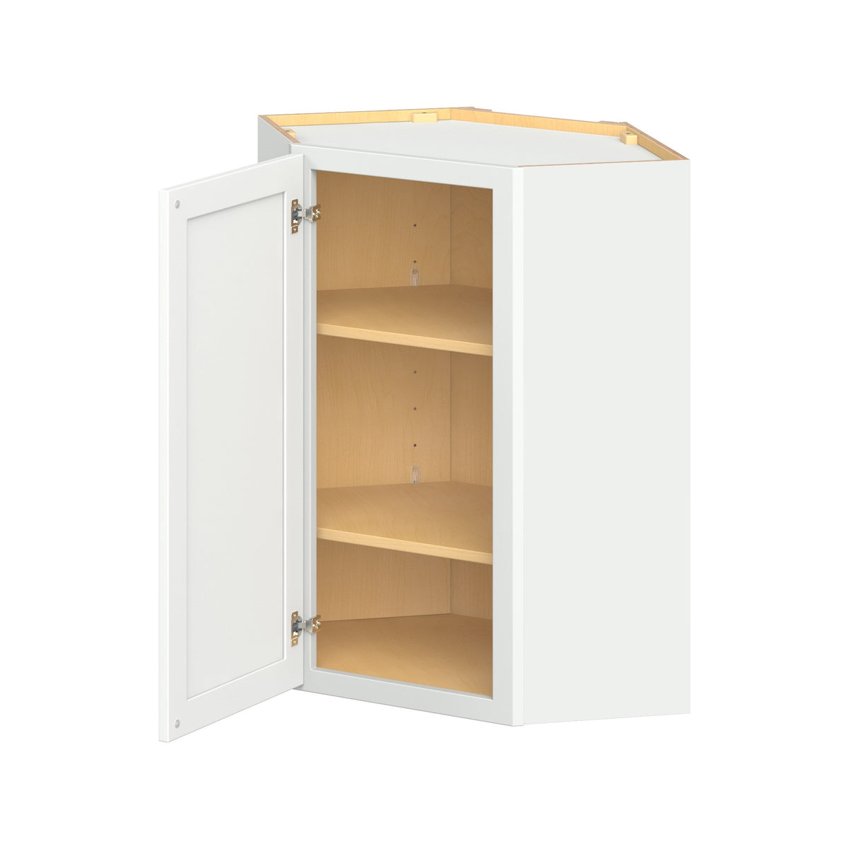 Hugo&Borg PRO Glendale 24-in W x 36-in H x 24-in D Pure White Diagonal Corner Wall Ready To Assemble Plywood Cabinet (Recessed Panel Shaker Style)