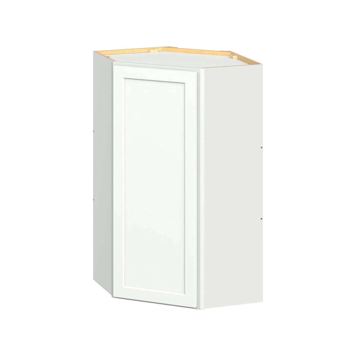 Hugo&Borg PRO Glendale 24-in W x 42-in H x 24-in D Pure White Diagonal Corner Wall Ready To Assemble Plywood Cabinet (Recessed Panel Shaker Style)