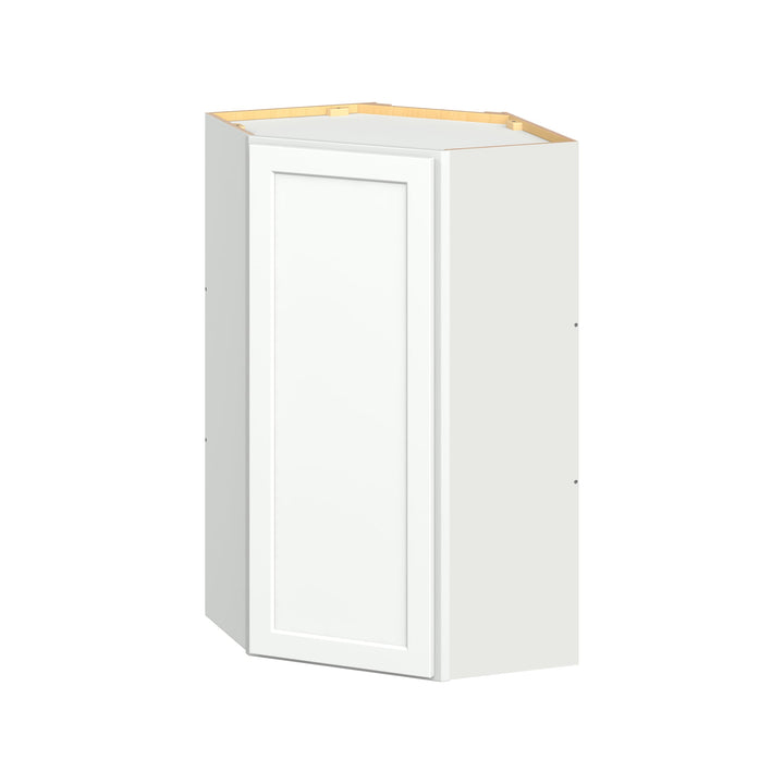 Hugo&Borg PRO Glendale 24-in W x 42-in H x 24-in D Pure White Diagonal Corner Wall Ready To Assemble Plywood Cabinet (Recessed Panel Shaker Style)