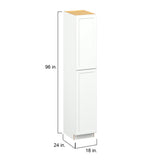 Hugo&Borg PRO Glendale 18-in W x 96-in H x 24-in D Pure White Pantry Ready To Assemble Plywood Cabinet (Recessed Panel Shaker Door Style)