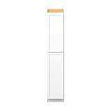 Hugo&Borg PRO Glendale 18-in W x 96-in H x 24-in D Pure White Pantry Ready To Assemble Plywood Cabinet (Recessed Panel Shaker Door Style)