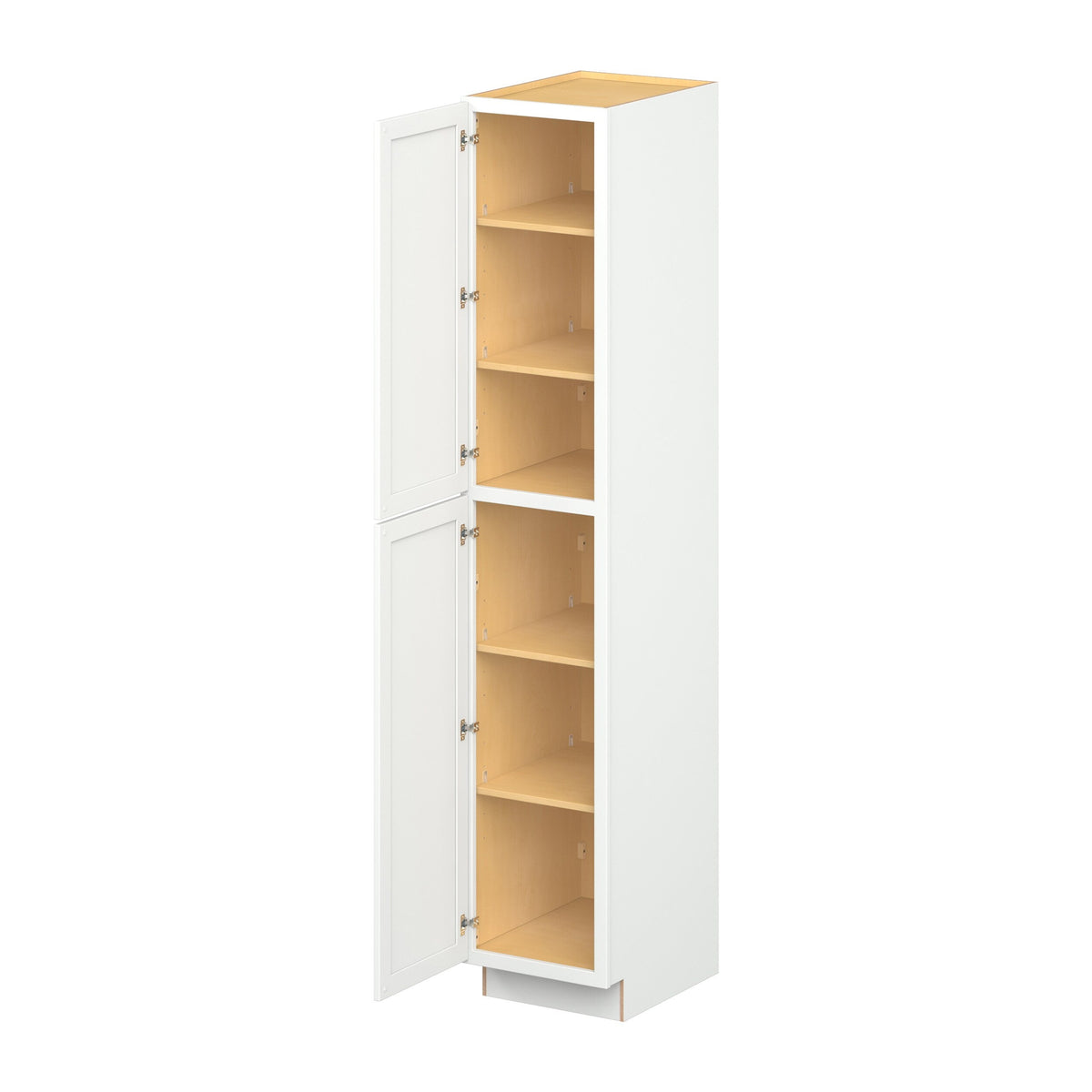 Hugo&Borg PRO Glendale 18-in W x 96-in H x 24-in D Pure White Pantry Ready To Assemble Plywood Cabinet (Recessed Panel Shaker Door Style)