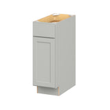 Hugo&Borg PRO Jasper 12-in W x 34.5-in H x 24-in D Whisper Gray 1-Drawer Base Ready To Assemble Plywood Cabinet (Flat Panel Shaker Style)