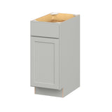Hugo&Borg PRO Jasper 15-in W x 34.5-in H x 24-in D Whisper Gray 1-Drawer Base Ready To Assemble Plywood Cabinet (Flat Panel Shaker Style)