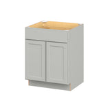 Hugo&Borg PRO Jasper 27-in W x 34.5-in H x 24-in D Whisper Gray 1-Drawer Base Ready To Assemble Plywood Cabinet (Flat Panel Shaker Style)