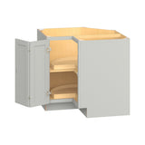 Hugo&Borg PRO Jasper 36-in W x 34.5-in H x 36-in D Whisper Gray Lazy Susan Corner Base Ready To Assemble Plywood Cabinet (Flat Panel Shaker Style)
