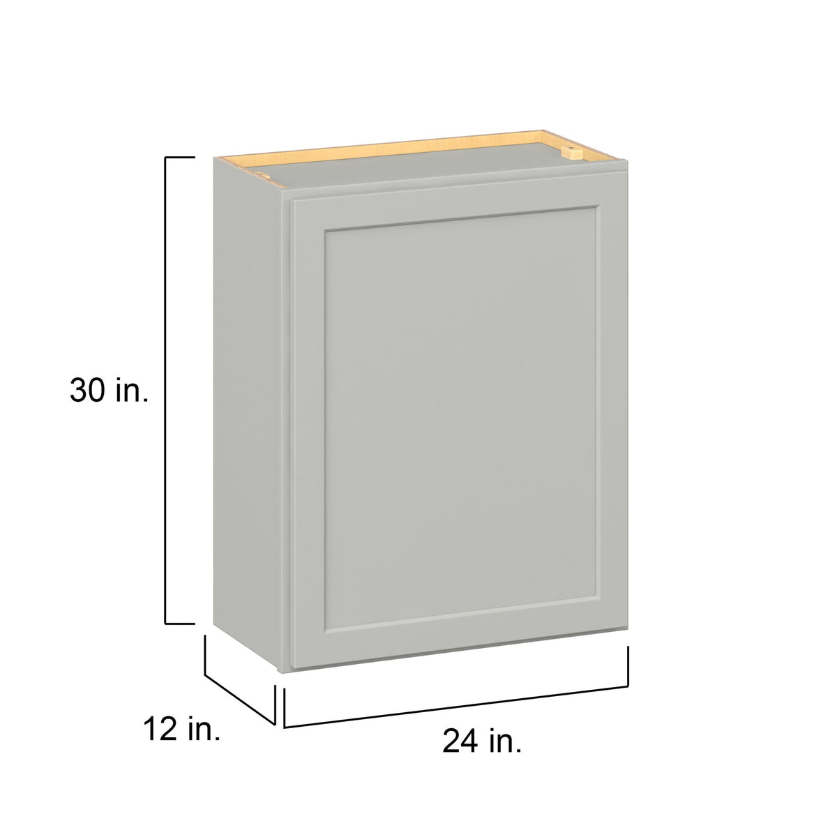 Hugo&Borg PRO Jasper 24-in W x 30-in H x 12-in D Whisper Gray Wall Ready To Assemble Plywood Cabinet (Flat Panel Shaker Door Style)