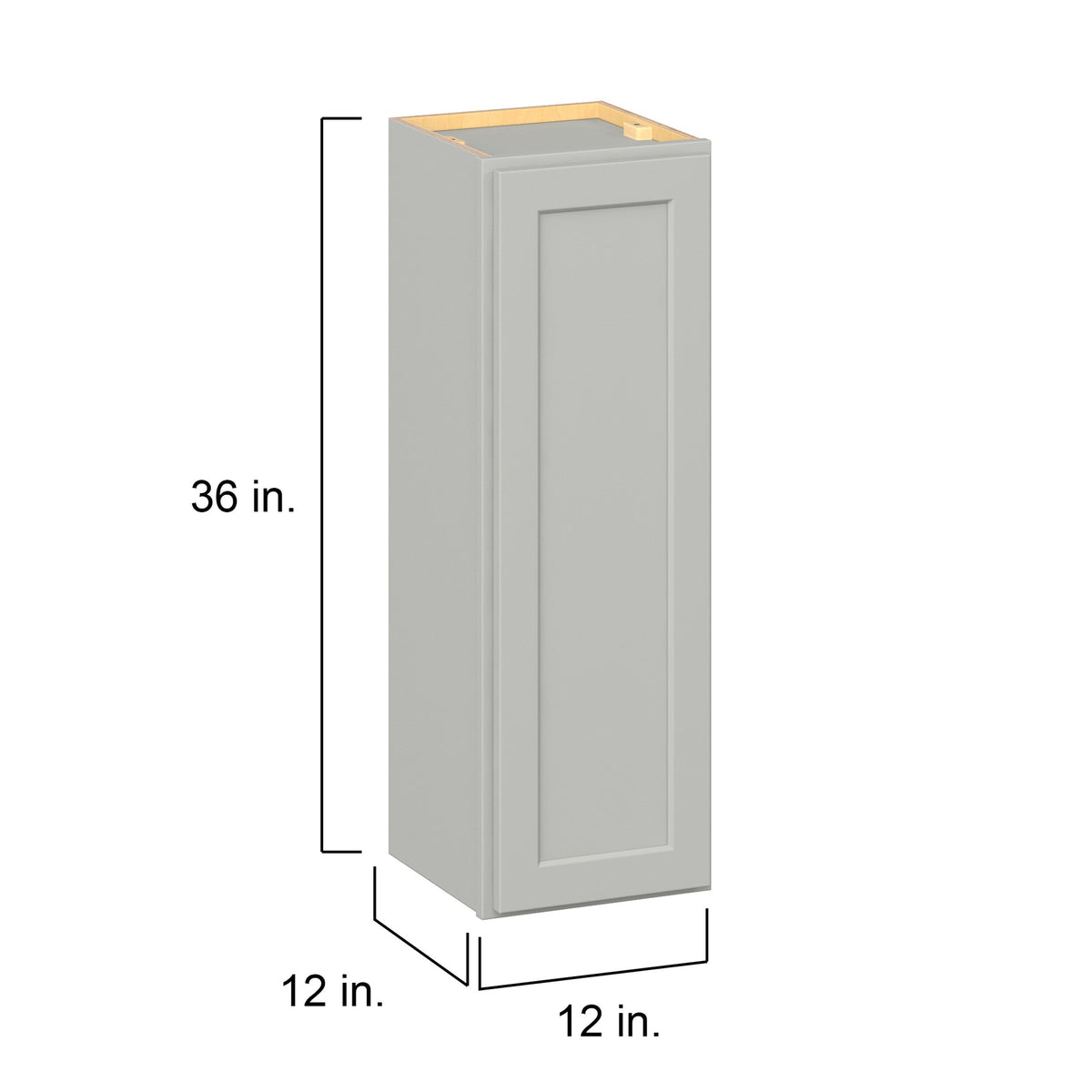 Hugo&Borg PRO Jasper 12-in W x 36-in H x 12-in D Whisper Gray Wall Ready To Assemble Plywood Cabinet (Flat Panel Shaker Door Style)