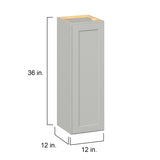 Hugo&Borg PRO Jasper 12-in W x 36-in H x 12-in D Whisper Gray Wall Ready To Assemble Plywood Cabinet (Flat Panel Shaker Door Style)