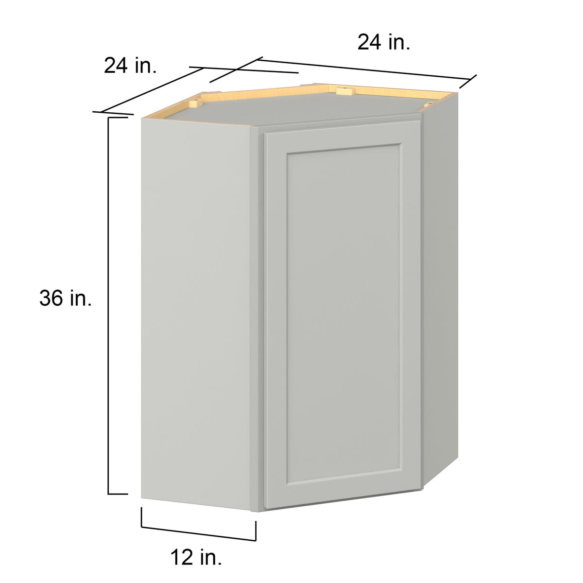 Hugo&Borg PRO Jasper 24-in W x 36-in H x 24-in D Whisper Gray Diagonal Wall Ready To Assemble Plywood Cabinet (Flat Panel Shaker Door Style)