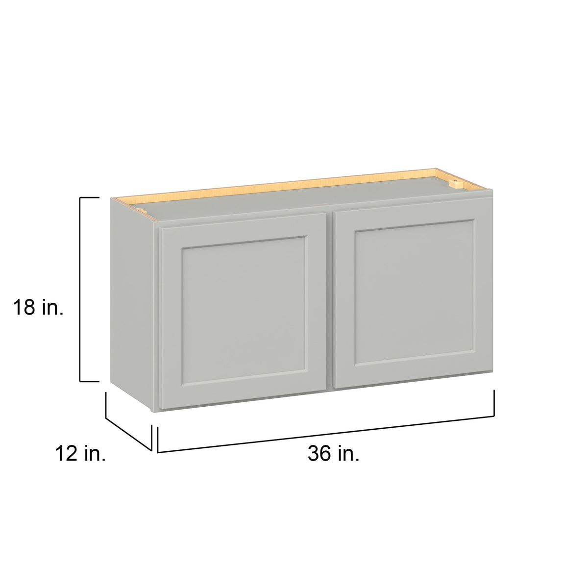 Hugo&Borg PRO Jasper 36-in W x 18-in H x 12-in D Whisper Gray Wall Ready To Assemble Plywood Cabinet (Flat Panel Shaker Door Style)