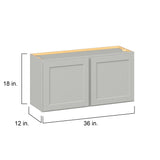 Hugo&Borg PRO Jasper 36-in W x 18-in H x 12-in D Whisper Gray Wall Ready To Assemble Plywood Cabinet (Flat Panel Shaker Door Style)