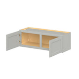 Hugo&Borg PRO Jasper 36-in W x 12-in H x 12-in D Whisper Gray Wall Ready To Assemble Plywood Cabinet (Flat Panel Shaker Door Style)