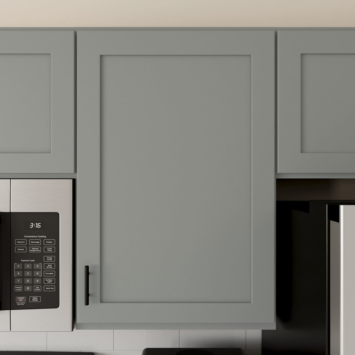 RELIABILT Overlake 30-in W x 24-in H x 12-in D Gray Wall Ready To Assemble Plywood Cabinet (Recessed Panel Shaker Door Style)