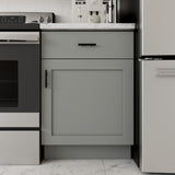 RELIABILT Overlake 15-in W x 34.5-in H x 24-in D Gray 1-Drawer Base Ready To Assemble Plywood Cabinet (Recessed Panel Shaker Door Style)