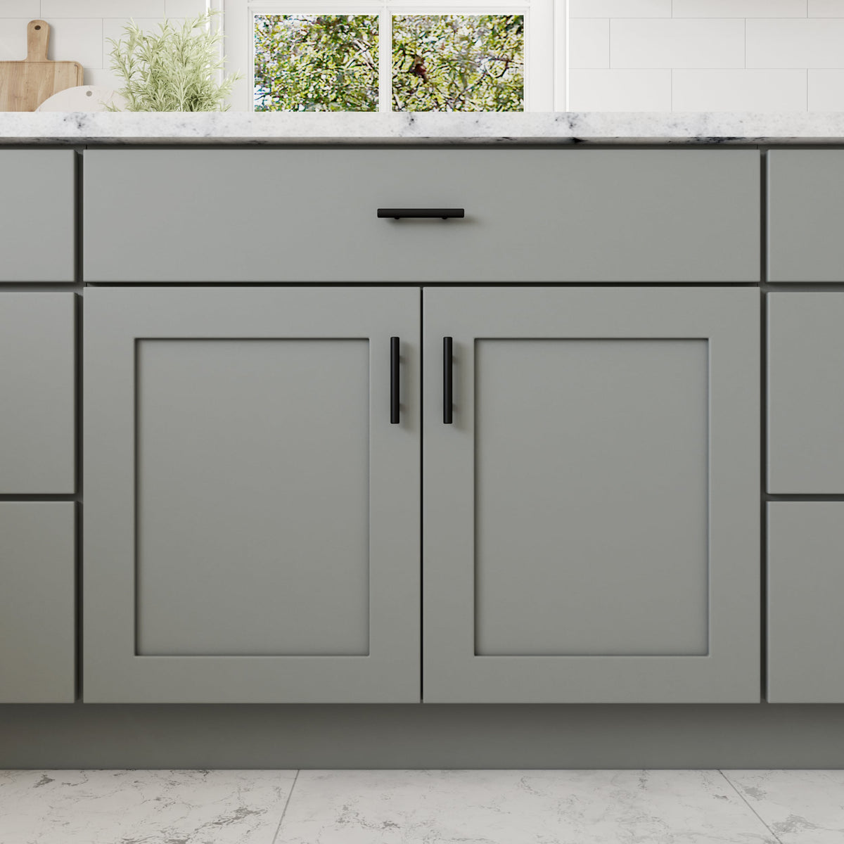RELIABILT Overlake 24-in W x 30-in H x 24-in D Gray Diagonal Corner Wall Ready To Assemble Plywood Cabinet (Recessed Panel Shaker Style)