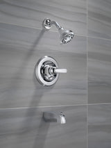 Delta Classic Chrome 1-Handle Multi-Function Bathtub and Shower Faucet with Valve, 5-in Showerhead