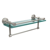 16 in. L  x 5 in. H  x 5 in. W Clear Glass Bathroom Shelf with Towel Bar in Polished Nickel - Super Arbor