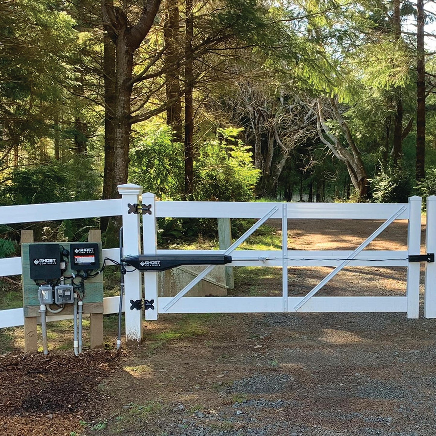 Ghost Controls Smart Power Photo Eye Sensor for Driveway Gate Opener - Built-in Alarm, Fail-Safe Operation, Adjustable X-axis and Y-axis